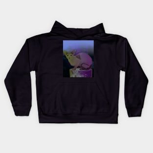 A sphynx cat under the night lights Kids Hoodie